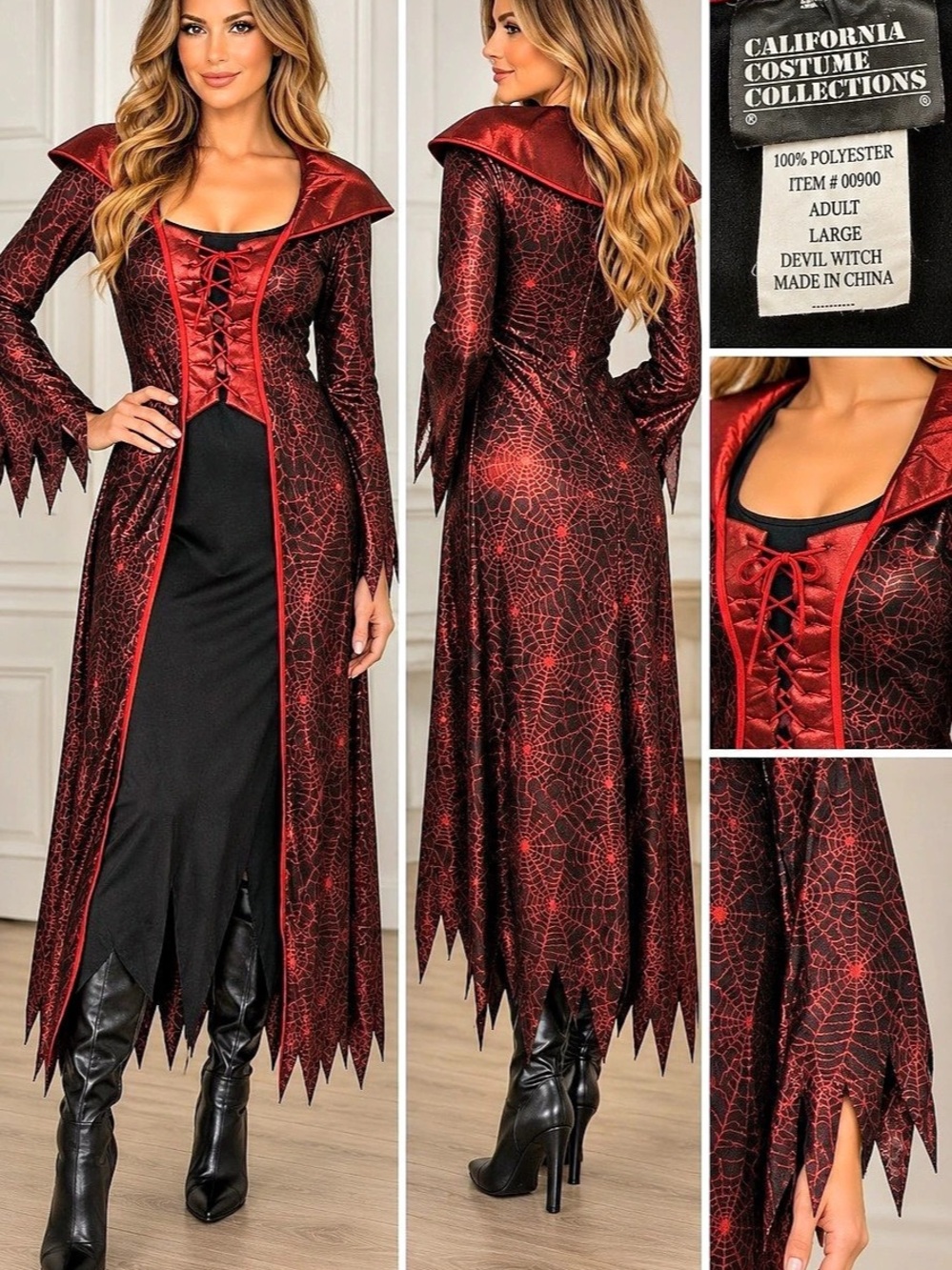 Halloween California Costume Collections Devil Witch Red & Black Costume Size La